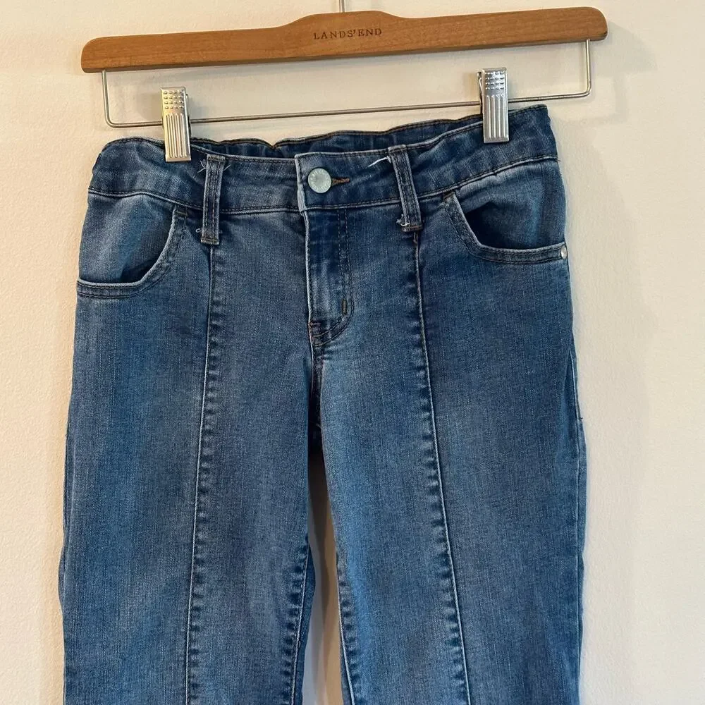 Art Class Flare Jeans Sz 12 Medium Wash Adjustable Waist Tabs Girls Jeans